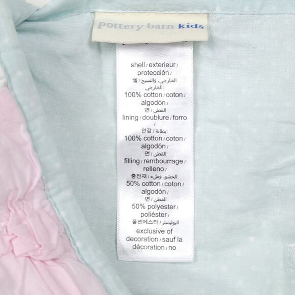 Pottery Barn Kids Standard Pillow Sham BAILEY Pink Ruffle Quilted Pastel Nursery - Picture 10 of 16